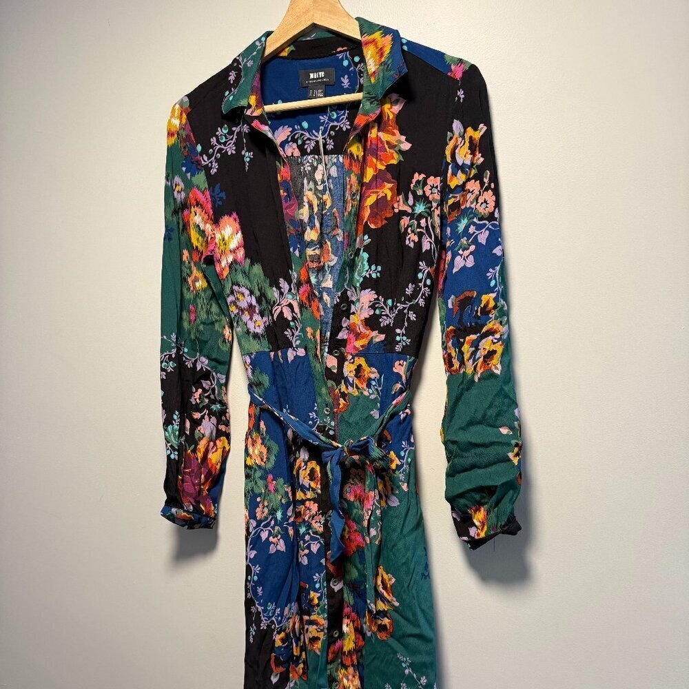 Anthropologie Maeve Floral Patchwork Shirtdress Size 2 Dress NWT - Picture 2 of 10